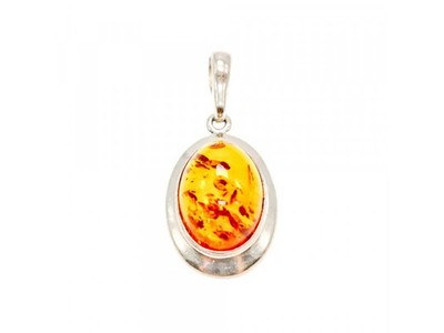 925 Sterling Silver Amber Pendant