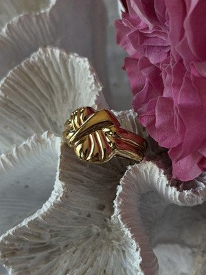 925 Sterling Silver Gold Plated Ring Size 7