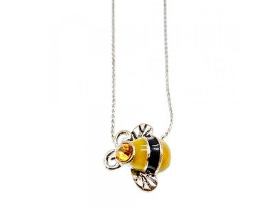 Chain With Pendant "Bee" ( CZ & Enamel )