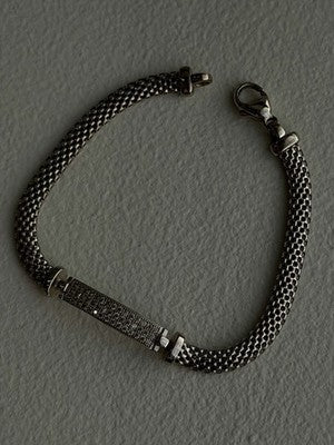 Italy Elegant 925 Sterling Silver White Colorless Topaz Bracelet 7