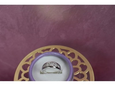 925 Sterling Silver CZ Band Ring Size 9.75