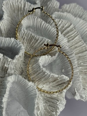 Elegant Hoop Gold Plated Earrings Length 1.50 Inch