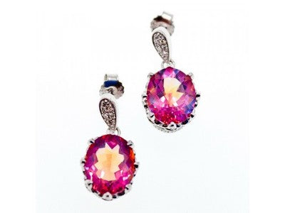 925 Sterling Silver Mystic & White Topaz Earrings