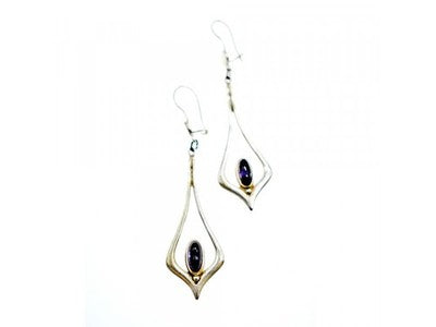 925 Sterling Silver Amethyst Earrings