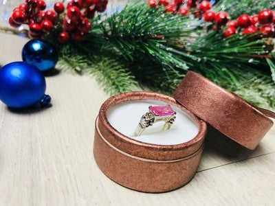 925 Sterling Silver Pink CZ Ring Size 6