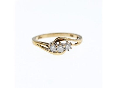 10K Yellow Gold Sapphire Ring Size 6.75