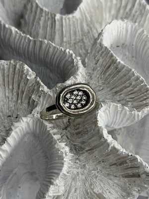 Unique Design 925 Sterling Silver Cz Ring Size 8