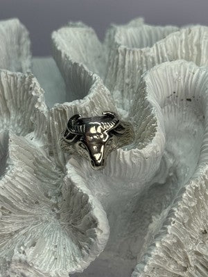 Men'S 925 Sterling Silver "Bull" Ring Size 9.5