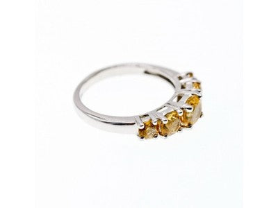 925 Sterling Silver Citrine Ring Size 7