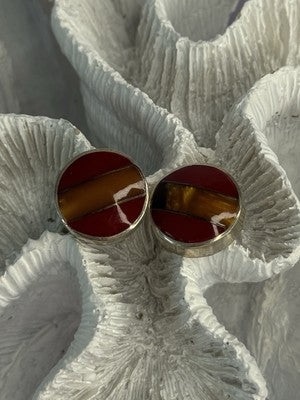 925 Sterling Silver Carnelian Earrings Length 0.70 Inch
