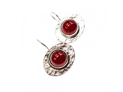 Vintage 925 Sterling Silver Agate Earrings