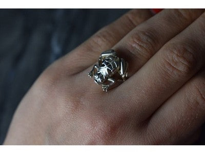 925 Sterling Silver "Frog" Ring Size 6.5