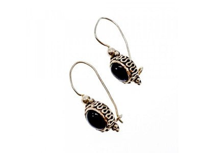 Vintage 925 Sterling Silver Agate Earrings