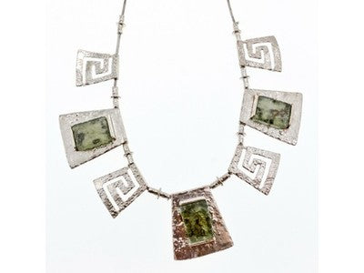 925 Sterling Silver Green Jade Necklace