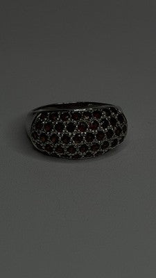 Beautiful 925 Sterling Silver Red Garnet Ring Size 7.5