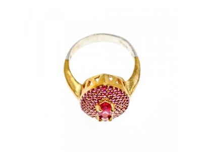 925 Sterling Silver with Gilding Rubellite Set