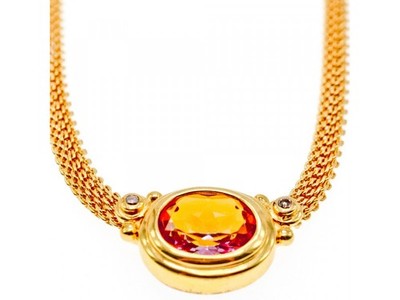 925 Sterling Silver Gold Plated Mystic Topaz Necklace