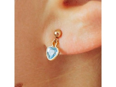 10K Yellow Gold Blue Spinel Earrings