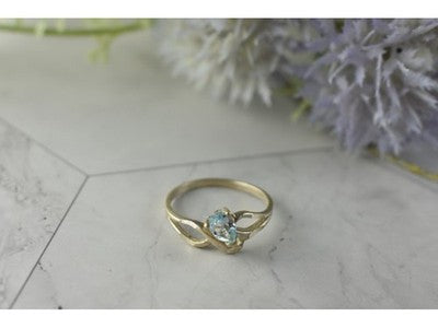 Vintage 925 Sterling Silver Blue Spinel Ring Size 8