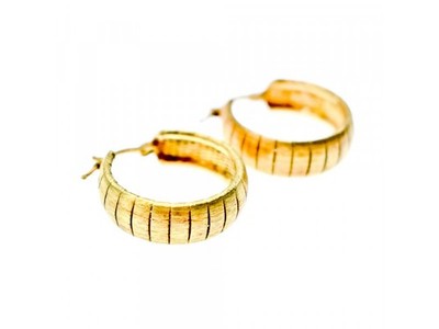 925 Sterling Silver Gold Plated Earrings Italy