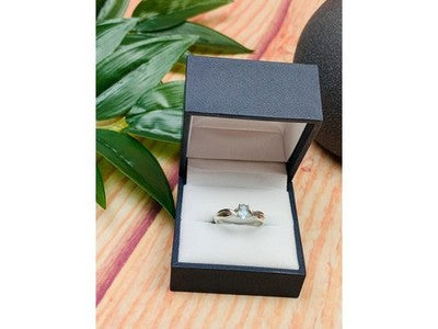 925 Sterling Silver Blue Spinel Classic Ring Size 8