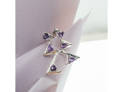 925 Sterling Silver Tourmaline Earrings Italy