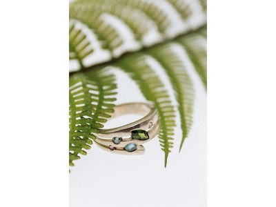 925 Sterling Silver Multicolor Spinel Ring Size 7