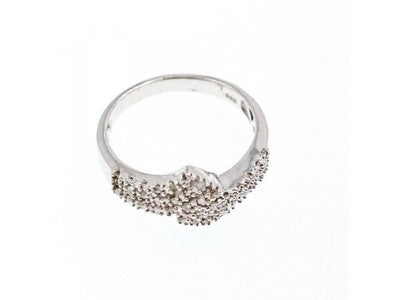 925 Sterling Silver White Topaz Ring Size 9