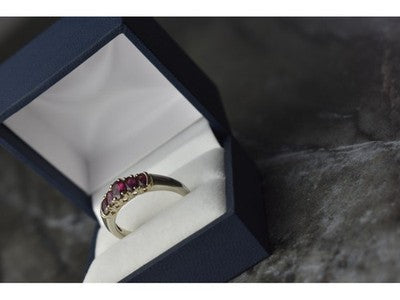 925 Sterling Silver Rubellite Ring Size 10