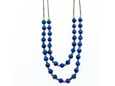 925 Sterling Silver Blue Agate Necklace
