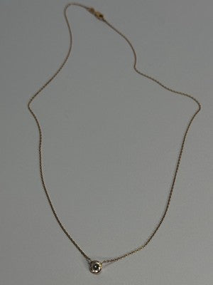 14K YELLOW GOLD DIAMOND 0.56 CARAT NECKLACE LENGTH 18 INCH