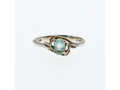 925 Sterling Silver Blue Topaz Ring Size 9