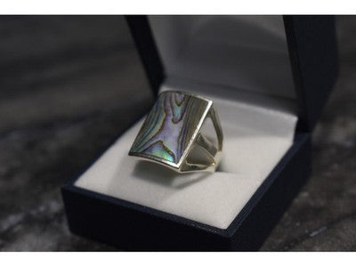 925 Sterling Silver Haliotis Ring Size 10