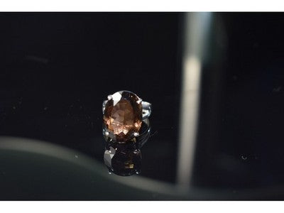 925 Sterling Silver Hessonite Ring Size 6.5