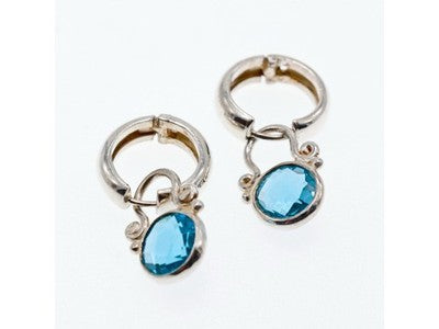 Vintage 925 Sterling Silver Topaz Earrings