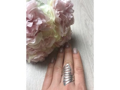925 Sterling Silver Ring Size 7.5 (Adjustable)