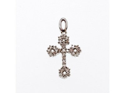 18K White Gold Diamonds Pendant Cross