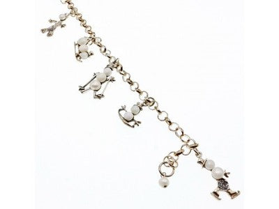925 Sterling Silver Pearls "Snowmen" Bracelet