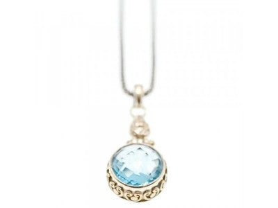 925 Sterling Silver Blue Spinel Chain With Pendant