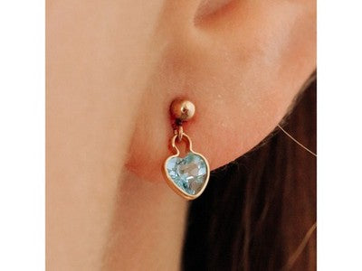 10K Yellow Gold Blue Spinel Earrings