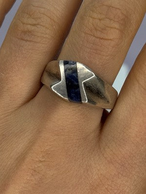 Vintage 925 Sterling Silver Sodalite Ring Size 10.5