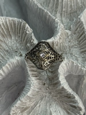 925 Sterling Silver Beryl Ring Size 8