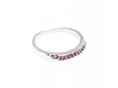 925 Sterling Silver Pink Spinel Ring Size 6