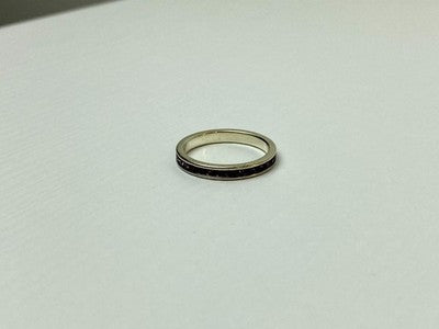 925 Sterling Silver Purple CZ Band Ring Size 8.5