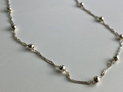 925 Sterling Silver Necklace Italy 17.7 In