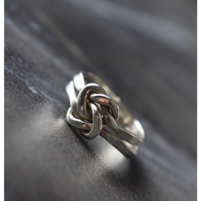 925 Sterling Silver "Knot" Double Ring Size 8