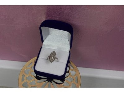925 Sterling Silver Marcasites Ring Size 6.5