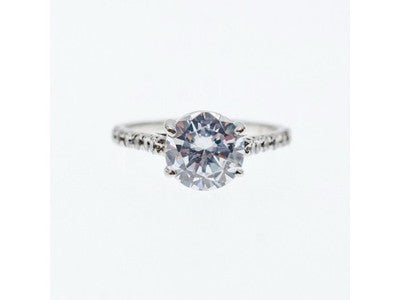 925 Sterling Silver CZ Ring Size 6.75