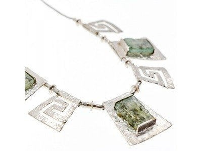 925 Sterling Silver Green Jade Necklace