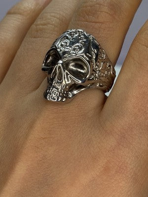 925 Sterling Silver Skull Custom Ring Size 8